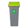 838-02 - Kosz FLAP BIN 53L szary / pokrywa zielona SZKŁO